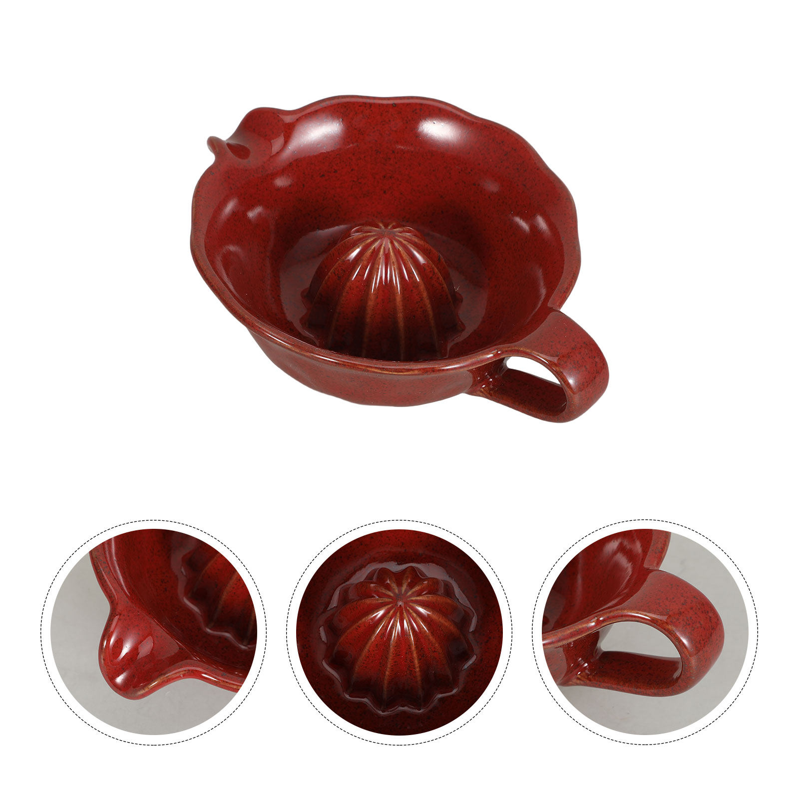 Citrus Lemon Squeezer - Ceramic Manual Citrus Juicer 200Ml Red
