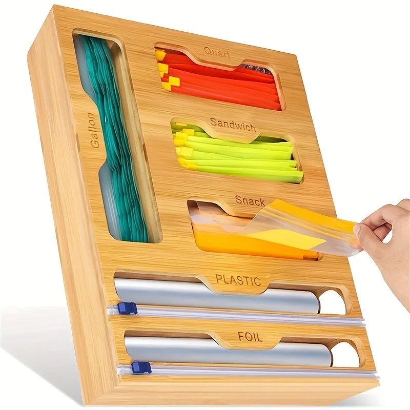 Kitchen Gadgets Rack - Kitchen Storage Shelf Plastic Wrap Dispenser