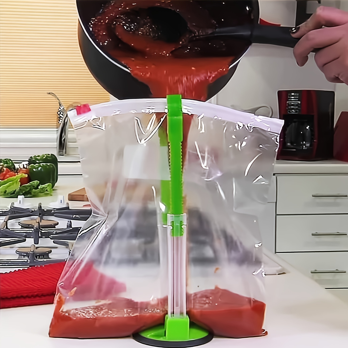 Zipper Bag Holder Plastic Adju - đánh giá và giá Kitchen Gadgets Rack Storage