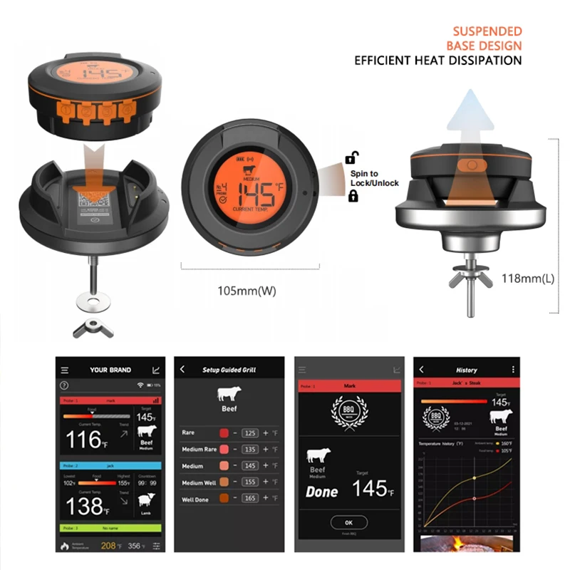 Bluetooth Thermometer Digital  - đánh giá và giá Kitchen Gadgets Under 500