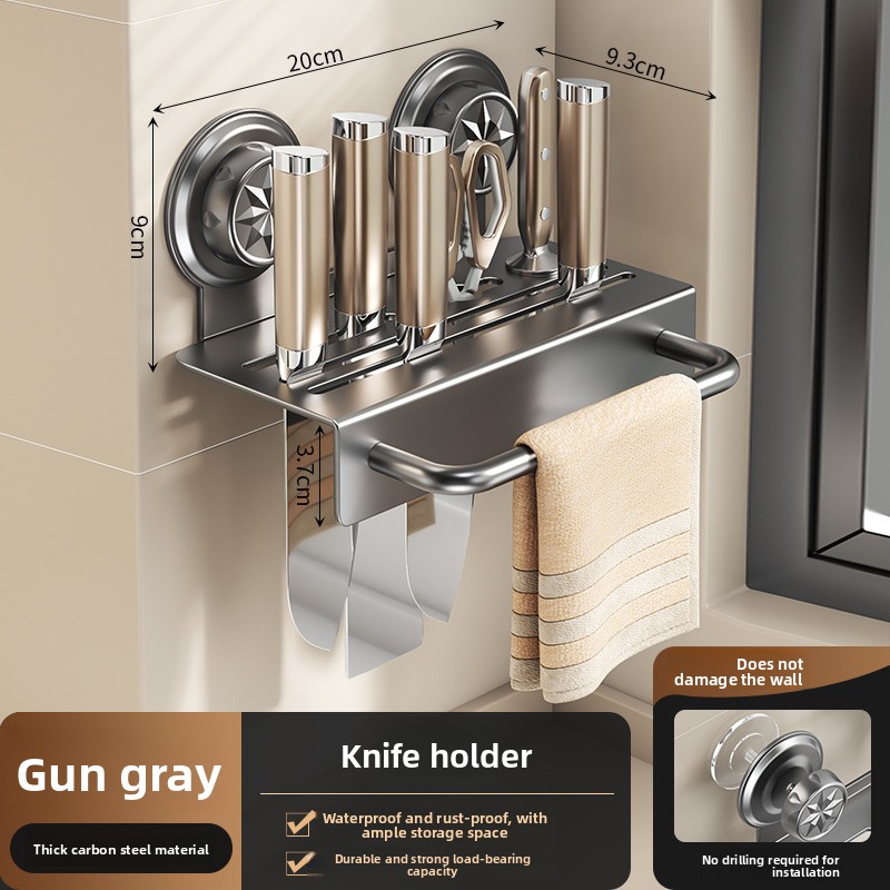 Suction Wall‑Hung Kitchen Cutl - đánh giá và giá Kitchen Gadgets Rack Storage