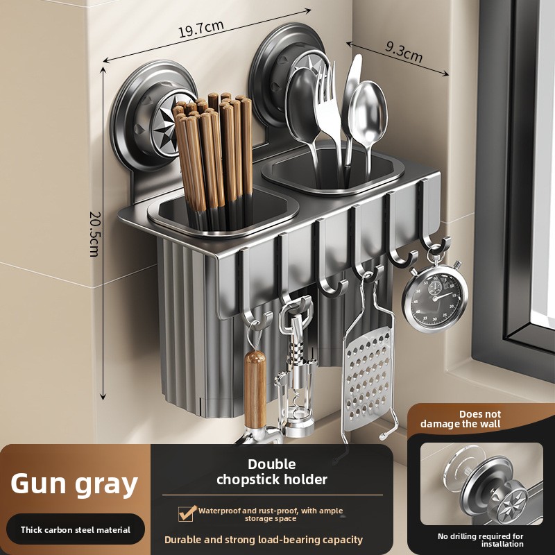 Suction Wall‑Hung Kitchen Cutl - đánh giá và giá Kitchen Gadgets Rack Storage
