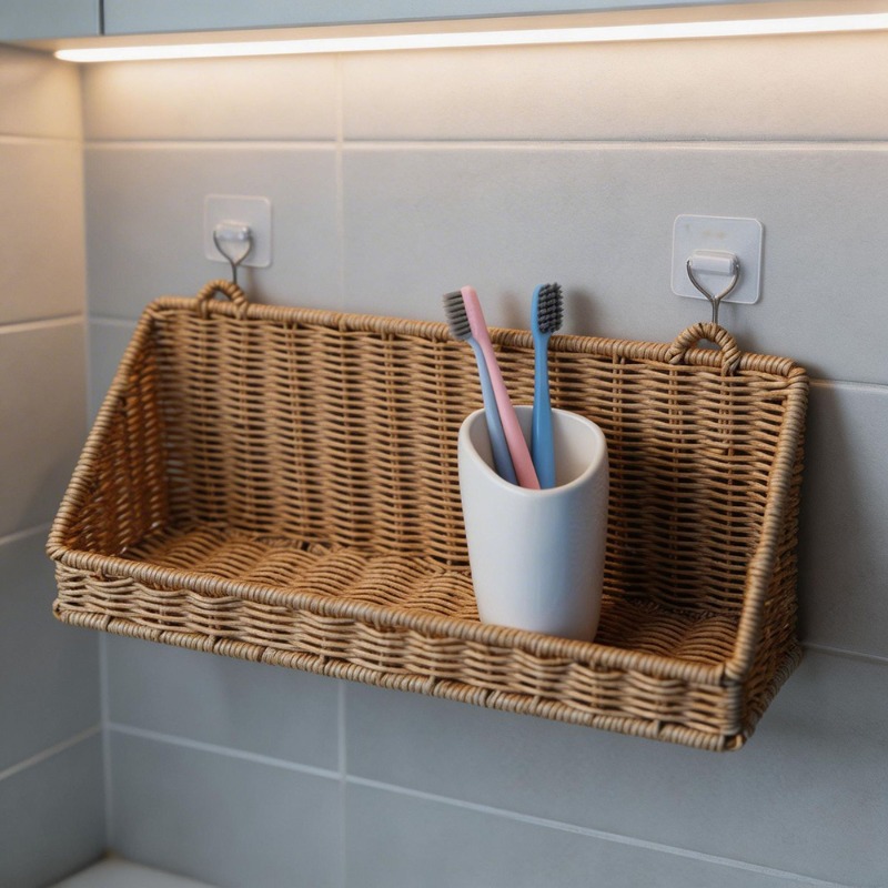 Woven Rattan Hanging Storage B - đánh giá và giá Kitchen Gadgets Rack Storage