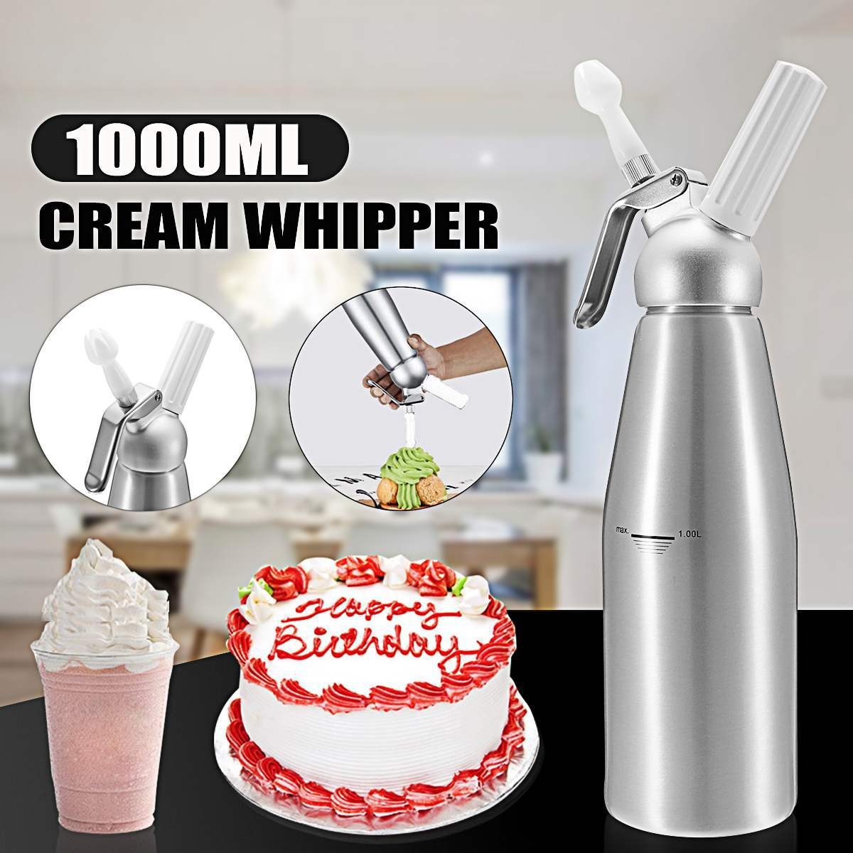 500/1000ml Cream Foam Gun Cake - đánh giá và giá Kitchen Gadgets Under 500