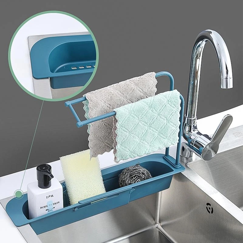 Telescopic Sink Shelf Kitchen  - đánh giá và giá Kitchen Gadgets Rack Storage