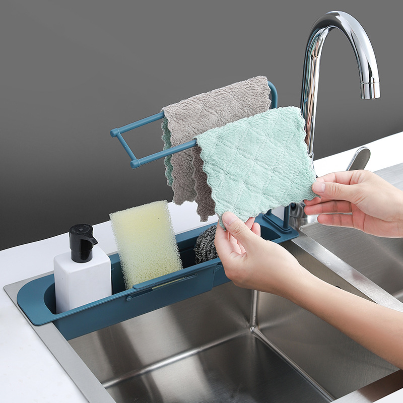 Telescopic Sink Shelf Kitchen  - đánh giá và giá Kitchen Gadgets Rack Storage