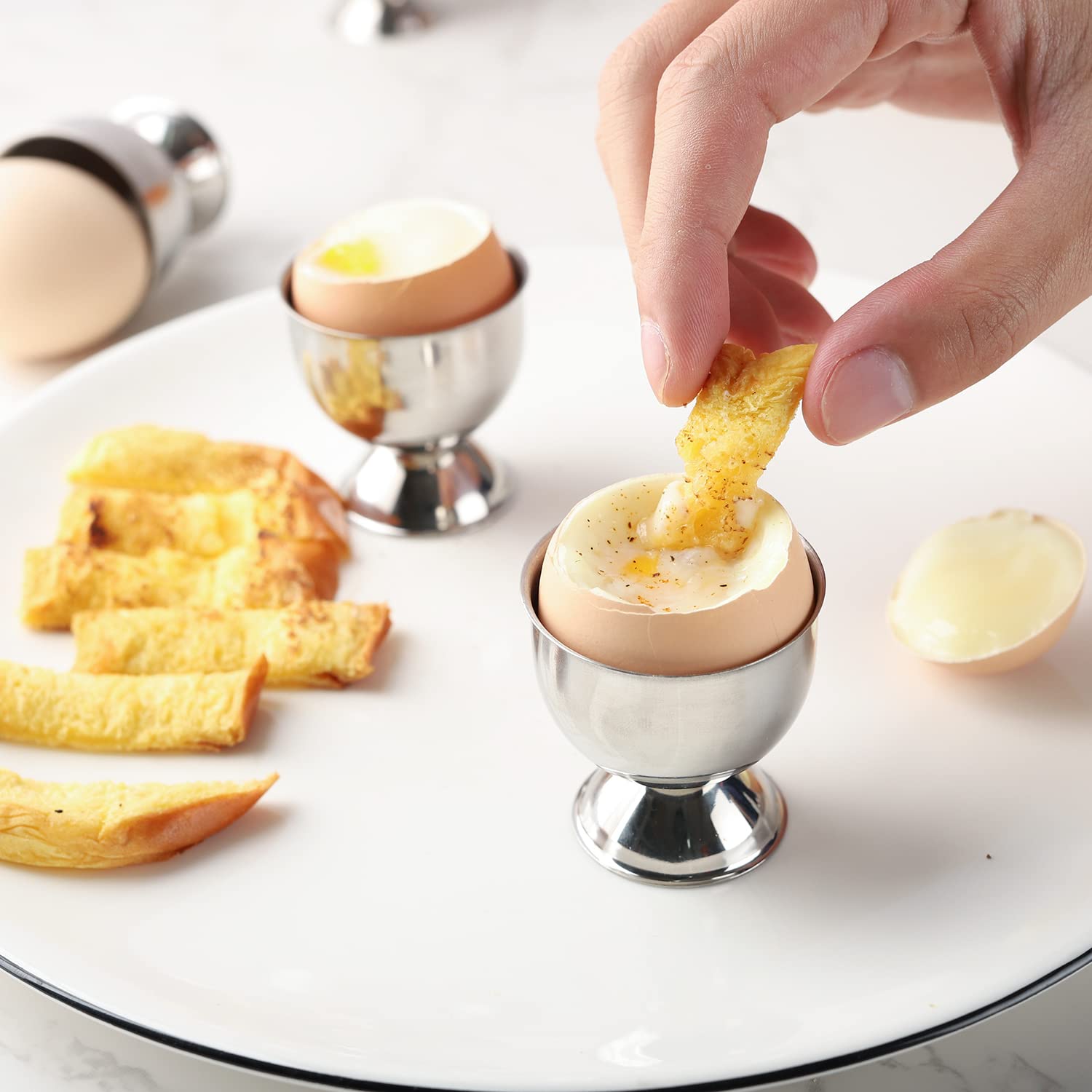 Stainless Steel Egg Cups Set H - đánh giá và giá Kitchen Gadgets To Gift