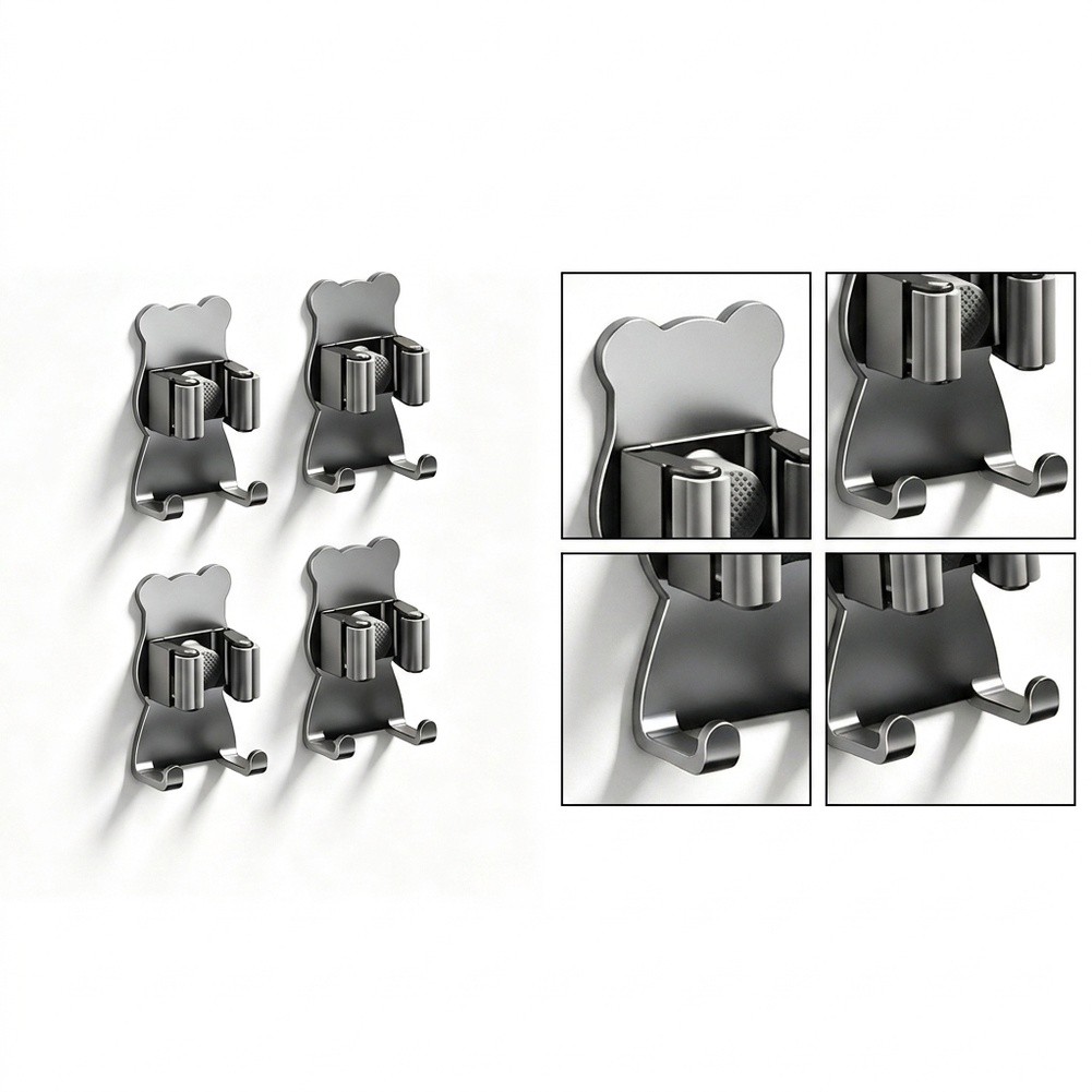 Automatic Clamping Mop Holder  - đánh giá và giá Kitchen Gadgets Rack Storage